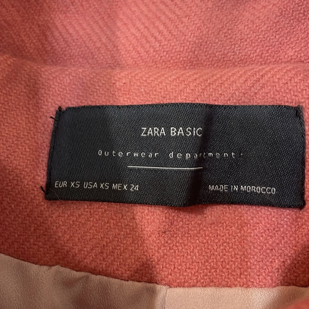 ZARA Pink Wool Coat jacket size XS - Picture 5 of 6